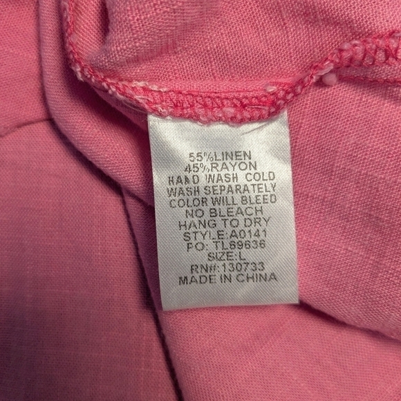 Umgee Hot Pink Ombre Frayed Flowy Linen Blend Mini Dress Size L Barbie Beach - Picture 14 of 15